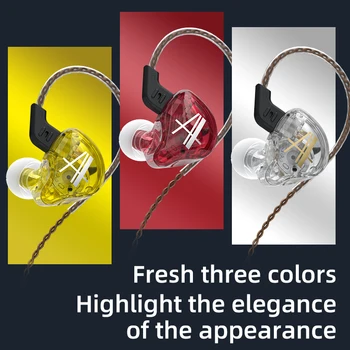 CCA CA2 Austiņas 1 Dinamiskā In-Ear Monitor Trokšņa Slāpēšanas Sporta Austiņas Hibrīda HIFI Bass Earbuds Par KZ EDX ZSX ZAX MT1 ZSN PRO