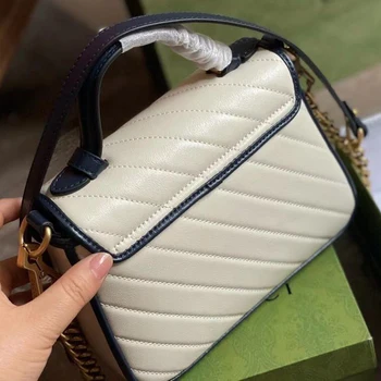Jauns Svītru modes dizainere vienu plecu diagonāli span Marmont soma nelielu kvadrātveida soma mīlestība soma GG Mini ķēdes soma