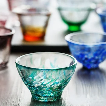 Rokām veidotas Stikla Mazo Vīna Glāzes, Krāsains Vīna Komplekti, Dēļ Tases Janpanese Stila Ūdens Pudeles, stikla Trauki Dzeršanai