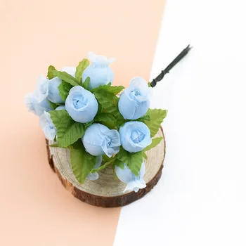 12pcs/saišķis mākslīgā zīda mini rožu pumpuru, ziedu galvas DIY ziedu pušķi, dāvanu kastē scrapbooking kāzu mājās partijas apdare