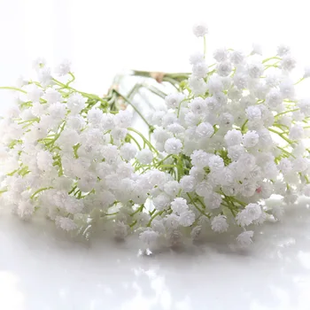 20cm Balts Bērnu Elpa Mākslīgie Ziedi Viltus Gypsophila DIY Ziedu Pušķi Vienošanās Kāzu Mājas Dārzā Apdare