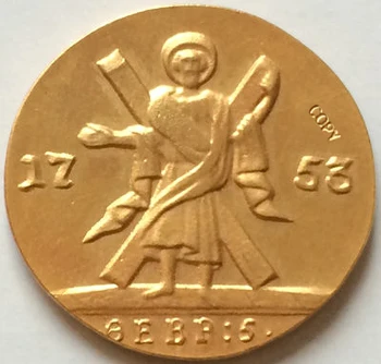 24K zelta pārklājumu 1753 krievijas monētas kopiju,