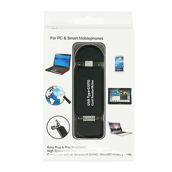 3 In 1 USB C Tips Micro USB OTG Karšu Lasītājs ātrgaitas USB2.0 Universālā TF SD Android datora Paplašinājumu Galvenes