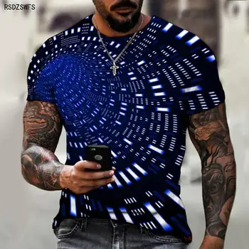 3D Kosmosa Tehnoloģiju Mākslas Vīriešu Apģērbu Vasaras Lielgabarīta T-krekls 5XL Vīriešu Džersijas Ielas Sporta Skriešanas Elpojošs