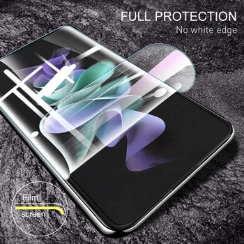 3PCS Pilnībā Segtu HD Hidrogelu Filmu Samsung Z Flip3 5G Priekšējā Ekrāna Aizsardzība Filma Par Galaxy Z Flip 3 zflip3 5G Nav Stikla