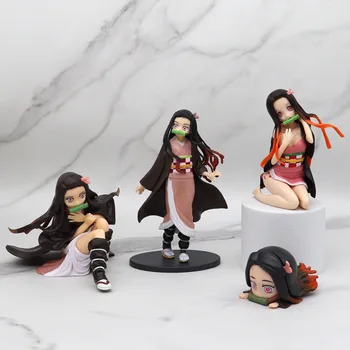 4 Stili Japānas Anime Demon Slayer : Kimetsu Nav Yaiba Kamado Nezuko PVC Rīcības Attēls Rotaļlietu Kolekciju Modelis