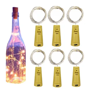 5gab Vīna Pudele Gaismas ar Korķa LED String Gaismas Akumulatora Barošanu Pasaku Gaismas Vainags Ziemassvētku Puse Kāzu Joslā Apdare