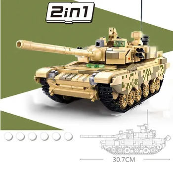 893Pcs Militāro Kaujas Armijas Panzer 99A Tvertnes Modelis Ķieģeļus Celtniecības Bloki Komplekti WW2 Karavīrs Komplekti Brinquedos Izglītības Bērniem Rotaļlietas