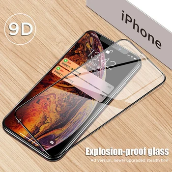 9D 3Pcs Pilnībā Segtu Rūdīts Stikls iPhone XR-X XS Max 6 S 7 8 Plus Screen Protector For iPhone 11 12 13 Mini Pro, Max Stikla