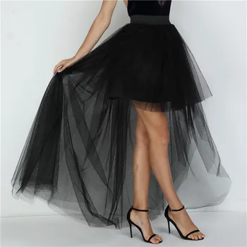 Augsta Vidukļa Nelegālo Tilla Svārki Jaunu Modes Garu Melnu Tutu Svārki Bumbu Kleita Kāzu Sievieti Saias faldas mujer moda