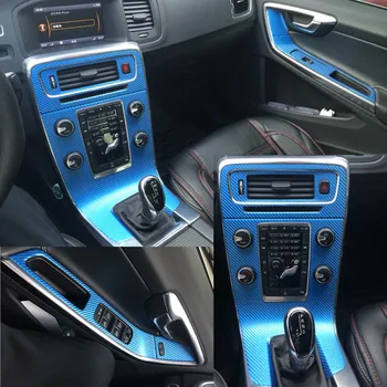 Auto-Stils 3D, 5D Oglekļa Šķiedras Auto Interjera Centrā Konsoles Krāsu Izmaiņas Molding Uzlīmes Uzlīmes Volvo V60 S60 2011-2018