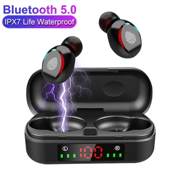 Bezvadu bluetooth austiņas TWS Bluetooth 5.0 Touch Kontroli Sporta Ūdensizturīgs augstas precizitātes 9D Bass Stereo Austiņas Ar Mikrofonu Austiņas