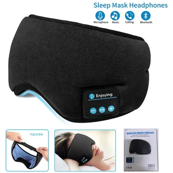 Bezvadu Galvas Austiņas Bluetooth 5.0 Miega Acu Maska Galvas Austiņas Stereo Mūzikas Austiņas ar Ultra-plānas Skaļruni, Mikrofons