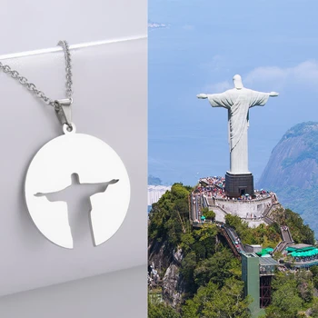 Cristo Redentor, Kaklarota, Brazīlija, Rio de Janeiro, Jēzus Kristus, Pārdabiskas Nerūsējošā Tērauda Dāvana Vīriešiem Sieviete Modes Rotaslietas
