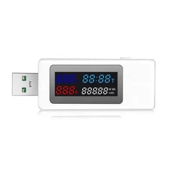 DC4-30V USB Testeri Multimetrs Strāva Laiku Jauda Skaitītājs Voltmetrs Ammeter Atbalstu ar 120W Ātra Uzlāde