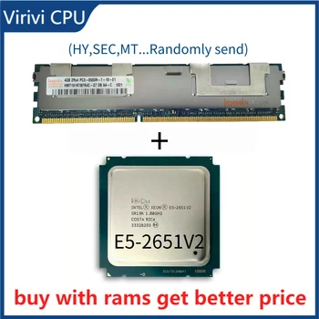 DDR3 4G Server ram ar heatsink 1066Mhz ar E5-2651V2 CPU 1.8 LGA 2011 SR19K Divpadsmit Serdeņi Rakstāmgalda procesors