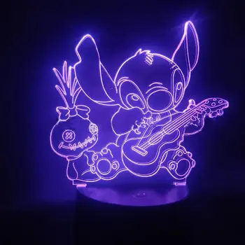 Disney Rotaļlietas Krāsains Nightlight Galda Lampa USB Tālvadības pults Touch Attēls Lelle Bērniem, Guļamistaba, Rotaļlietas, Gultas Lampa, Crack Dekoru, Dāvanu
