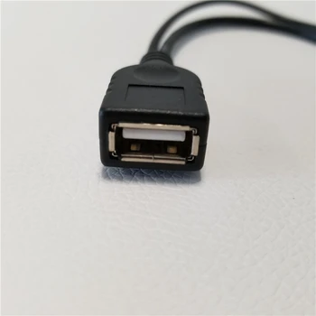 Dual 2 Port USB 2.0 Datu + Barošanas Sieviešu un Vīriešu Y Sadalītāja Adaptera Kabelis Vadu 15cm Portable HDD, SSD Kameras