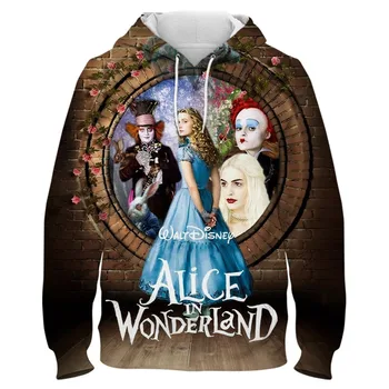 Filmas Alice in Wonderland Hoodies Vīriešu, Sieviešu, Bērnu Modes 3D Drukas sporta Krekli, Zēns, Meitene Džemperis ar garām Piedurknēm Mētelis Apģērbi