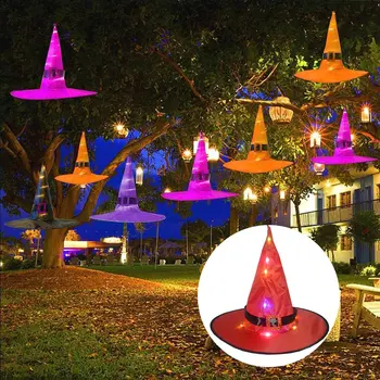 Gaismas Raganu Cepure LED Kvēlojošs Svārki Vednis Cosplay Aksesuārus Puses Dzimšanas dienas Dāvanu Halloween Kostīms Sievietēm, Bērniem, Meitenēm Ziemassvētkos