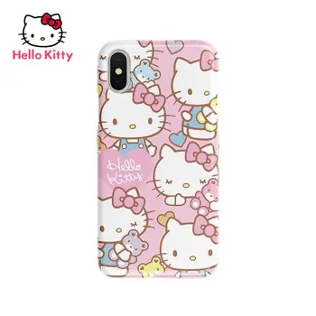 Hello Kitty lietā par iPhone 13 13Pro 13Promax 12 12Pro Max 11 Pro X XS MAX XR 7 8 Plus Tālrunis Matēta Lietu Vāku