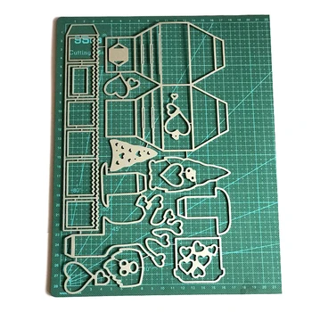 Hexagon Box Pop-up Karti Rūķis Sirds Metāla Griešanas Nomirst DIY Albums Die Cut Papīra Kartēm Iespiests Dekoratīvs Amatniecības Die Samazināt