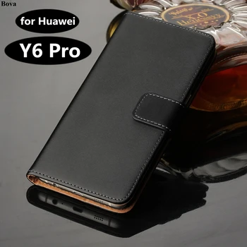 Huawei Y6 Pro uz lietu Premium PU Ādas Maks Flip Case for Huawei Y6 Pro ar Kartes Slots un Naudas Turētājs GG