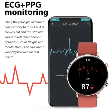 Ir 2021. Jaunu EKG+PPG Smart Skatīties Sieviešu IP68 Ūdensnecaurlaidīga Sirds ritma Monitors Vīriešiem Pedometrs Sporta martwatch Par Huawei, Samsung Xiaomi