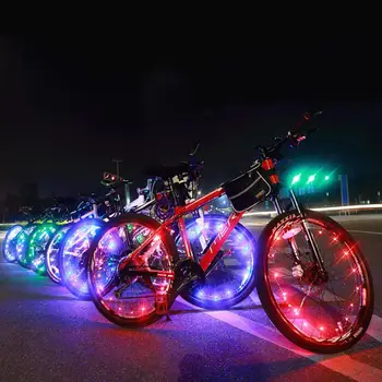 Ir 2021. Jaunu riteni, lukturi LED Velosipēda Lukturi Velosipēdu Aksesuāri Velosipēdu Loka Riteņa Gaismu ieslēgt Izslēgt Flash Runāja Gaismas Stīgu ūdensizturīgs