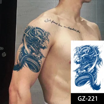 Ir 2021. Karstā Tinte Pagaidu Tetovējums Body Art Tattoo Malām 3D Ūdensizturīgs Viltus Piedurknēm Uzlīmes Tintes Roku Vīriešu Ķermeņa Kāju Tetovējumu Uzlīmes, Papīrs,