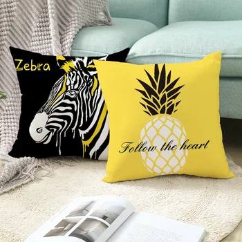Ir 2021. Modes Dzeltena Ananāsu Vēstuli Spilveni Gadījumos, Dekoratīvie Spilveni Elegants Dīvāns, Guļamistabas Dīvānu Kvadrātveida Spilvens Segums