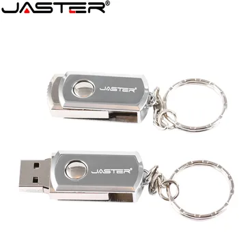 JASTER USB 2.0 Usb Flash Disks ar Atslēgu Gredzens 4/8/16/32/64/128GB Pen drive Portatīvo Ārējo Cieto Disku, metāla USB Atmiņas karti