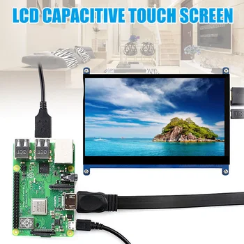 Jauno 7 Collu skārienjutīgo Ekrānu, 1024x600 Izšķirtspēju, LCD Displejs, HDMI TFT Monitoru Savietojams Aveņu Pi DOM668