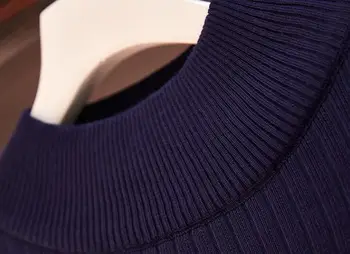 Jauns 2 gab. Komplekts Sieviešu Trikotāžas Tracksuit augstu uzrullētu apkakli Džemperis + Skriešanas Bikses Džemperi Džemperis Adīts Komplekts Outwear Plus Izmērs 4XL