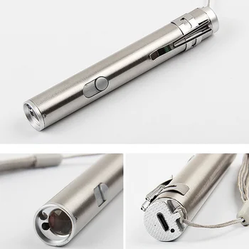 Jauns 3 in1 Mini USB Uzlādējams LED Lāzera UV Lāpu, Lukturīti, Pildspalvu Daudzfunkciju Lampas ALI88