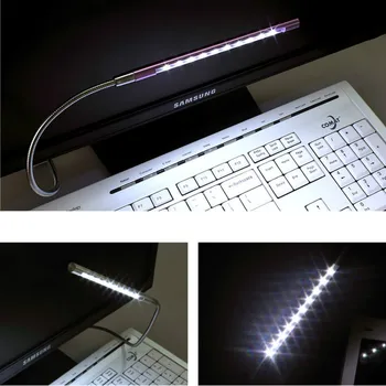 JAUNU Metāla Materiālu USB LED gaismas lampa 10LEDs elastīgu dažādas krāsas, Notebook, Klēpjdatoru, Datoru