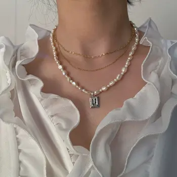 Korejas Baroka Pērļu Kaklarota, Kulons Retro Kaklarota Ir 2021. Jaunu Clavicle Ķēdes