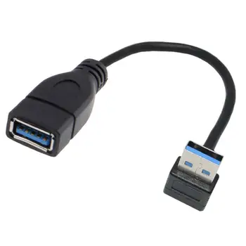 Labējās USB 3.0 Tipa Vīrietis USB 3.0 Tipa Sieviete Pagarinājuma Kabelis, 20cm 5Gbps 90 Grādu