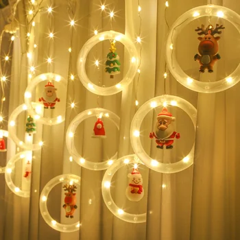 LED Svētku Gaismas Ziemassvētku Rotājumi, Lampas Istabas Interjeru Vainags Jauno Gadu Dekori String Gaismas Santa Claus Apdare Piederumi
