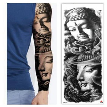 Lielu Roku Piedurknēm Tetovējums Baložu Acu Lotus Ūdensnecaurlaidīgus Pagaidu Tatto Uzlīmes, Ziedu Totem Body Art Pilna Viltus Tetovējums Sievietes Vīrieši