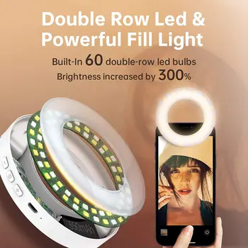 Meifigno Modernizētas Selfie Gredzenu Gaismu [3 Gaismas Režīmi] [Uzlādējams], Regulējamu Spilgtumu Klipu par Klēpjdatora/iPhone/iPad, LED
