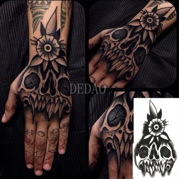 Modes Ūdens Nodošanu Tetovējums Ziedi Tumši Skelets Ķermeņa Grims Liela Izmēra Tetovējumiem Vidukļa Pagaidu Tetovējums, Uzlīmes Sievieti Vīriešiem