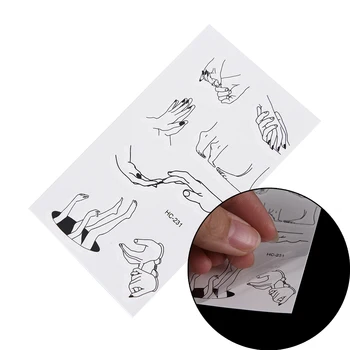 Mākslas Sexy Harajuku Ūdensnecaurlaidīgus Pagaidu Tetovējums 10.5*6cm Viltus Flash Tetovējumu Uzlīmes Pirkstiem kāju Pirkstiem Ķermeņa