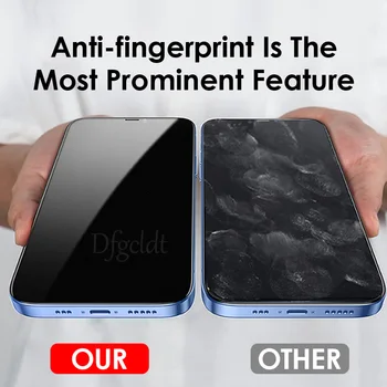 Nav pirkstu Nospiedumu Matēts Matēta Rūdīta Stikla iPhone X XS Max XR 11 Pro Max 12 Pro Max 13 Pro Max Mini Ekrāns Aizsargātu Filmu