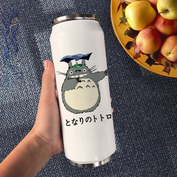 Nerūsējošā Tērauda Totoro Termoss Radošo Kannas Krūze Portatīvo Unisex Studentu Personības Moderns Salmu Tasi Ūdens Pudeles