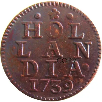 Nīderlande 1Duit 1739 nīderlandes Republikas Vara Monētu Kopijas