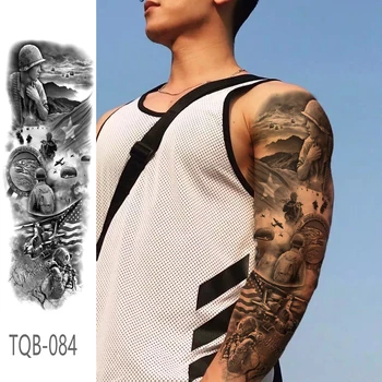Pagaidu Tetovējumu Uzlīmes Pilnas Rokas Liela Izmēra Ūdensizturīgs Body Art Grims Tetovējumu Uzlīmes Flash Viltus Tetovējumiem Piedurknēm Vīriešiem Sievietēm