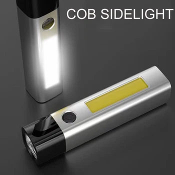 Portatīvo USB Lādējamu COB LED Lukturīti Mini Kabatas Lukturītis Ūdensizturīgs Lāpu Kempings Lukturīti Meklējot Lanterna