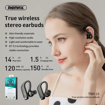 REMAX TWS-13 Vienkāršotas Modes Dizaina Austiņas Earbuds 5.0 Labāko Binaural Zvanu Bluetooth Bezvadu Austiņas Mūzikas