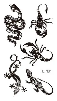 Skorpions Čūska, Ķirzaka Pagaidu Tetovējumu Uzlīmes Ūdensizturīgs Sievietēm, Vīriešiem, Pieaugušajiem, Viltus Body Art Jauns Dizains 10.5X6cm Bērniem Rokas Tetovējums